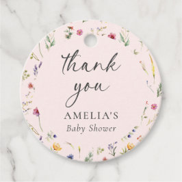 Wildflower bloemenroze Baby shower dank u Bedankjes Labels