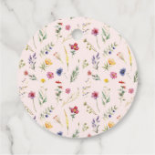 Wildflower bloemenroze Baby shower dank u Bedankjes Labels (Achterkant)