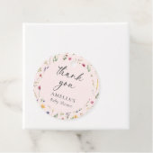 Wildflower bloemenroze Baby shower dank u Bedankjes Labels (In situ)