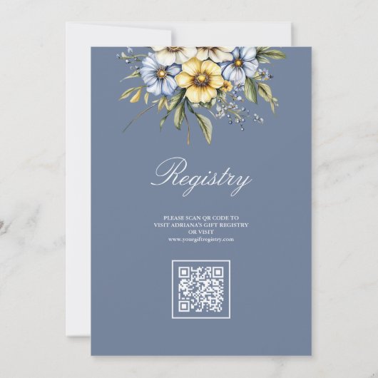 Wildflower Bloementhee Party QR Code Vrijgezellenf Kaart (Achterkant)