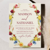 Wildflower bloementuin bloemenkrans bruiloft kaart