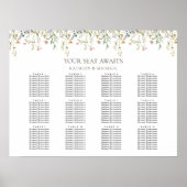 Wildflower bloementuin bruiloft 12 tafel zitplaats poster (Voorkant)