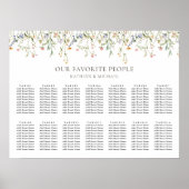 Wildflower bloementuin bruiloft 14 tafel zitplaats poster (Voorkant)