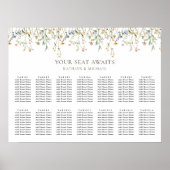 Wildflower bloementuin bruiloft 14 tafel zitplaats poster (Voorkant)