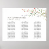 Wildflower bloementuin bruiloft 6 tafel zitplaatse poster (Voorkant)