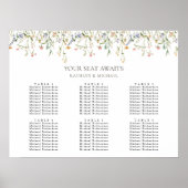 Wildflower bloementuin bruiloft 6 tafel zitplaatse poster (Voorkant)