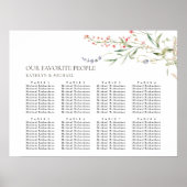 Wildflower bloementuin bruiloft 8 tafel zitplaatse poster (Voorkant)
