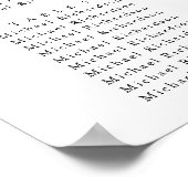 Wildflower Bloementuin Bruiloft 9 Tafel Zitplaatse Poster (Hoek)