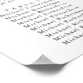 Wildflower Bloementuin Bruiloft 9 Tafel Zitplaatse Poster (Hoek)