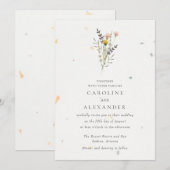 Wildflower bloementuin bruiloft kaart (Voorkant / Achterkant)