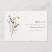 Wildflower bloementuin QR code bruiloft details Informatiekaartje (Voorkant)