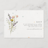 Wildflower Bloementuin QR Code Bruiloft RSVP Informatiekaartje (Voorkant)