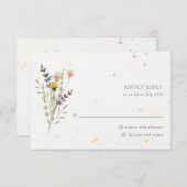 Wildflower Bloementuin Speckletone bruiloft RSVP (Voorkant / Achterkant)