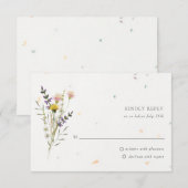 Wildflower Bloementuin Speckletone bruiloft RSVP Kaartje (Voorkant / Achterkant)