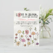 Wildflower bloementuin Vrijgezellenfeest Hand gete Kaart (Staand voorkant)