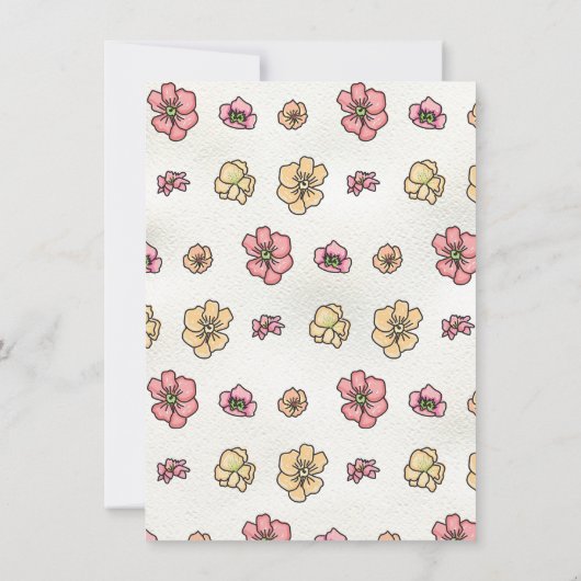 Wildflower bloementuin Vrijgezellenfeest Hand gete Kaart (Achterkant)