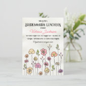 Wildflower bloementuin Vrijgezellenfeest Hand gete Kaart (Staand voorkant)