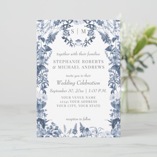 Wildflower bloemenweide lente kleurrijke bruiloft kaart (Staand voorkant)