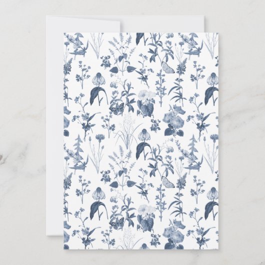 Wildflower bloemenweide lente kleurrijke bruiloft kaart (Achterkant)