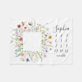 Wildflower Bloemkrans Baby Milestone Deken (Voorkant (Horizontaal))