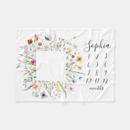 Wildflower Bloemkrans Baby Milestone Deken