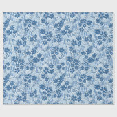 Wildflower Bloempatroon in blauw Cadeaupapier (Vlak)