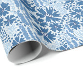 Wildflower Bloempatroon in blauw Cadeaupapier (Rol Hoek)