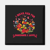 Wildflower Blood Cancer Awareness Apparel Red Ribb Magneet (Voorkant)