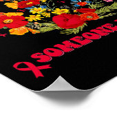 Wildflower Blood Cancer Awareness Apparel Red Ribb Poster (Hoek)