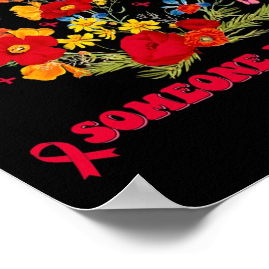 Wildflower Blood Cancer Awareness Apparel Red Ribb Poster (Hoek)