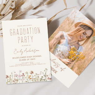 Wildflower Bloom Afstudeerfeest Boho Kaart