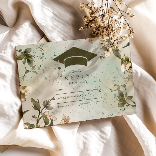 Wildflower Bloom Afstudeerfeest RSVP Kaartje