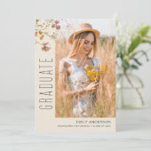 Wildflower Bloom Afstuderen Foto Aankondiging (Staand voorkant)