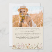 Wildflower Bloom Afstuderen Foto Aankondiging (Achterkant)