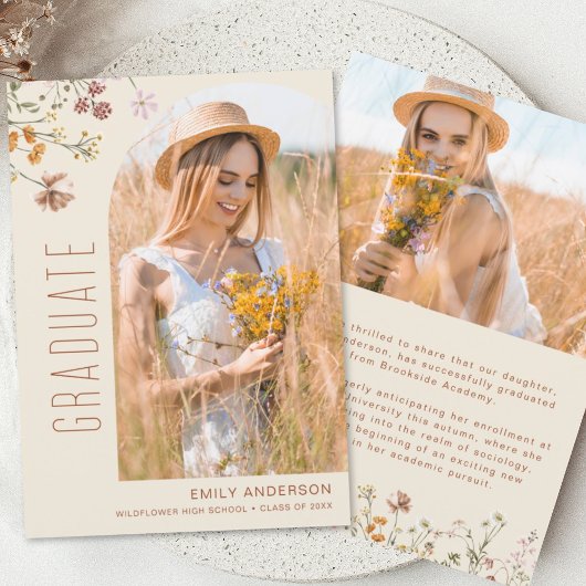 Wildflower Bloom Afstuderen Foto Aankondiging