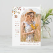 Wildflower Bloom Afstuderen Foto Aankondiging (Staand voorkant)