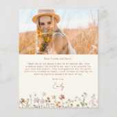 Wildflower Bloom Afstuderen Foto Dank u (Achterkant)