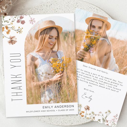 Wildflower Bloom Afstuderen Foto Dank u