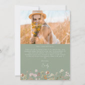 Wildflower Bloom Afstuderen Foto Dank u Bedankkaart (Achterkant)