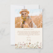 Wildflower Bloom Afstuderen Foto Dank u Bedankkaart (Achterkant)