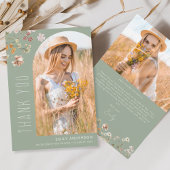 Wildflower Bloom Afstuderen Foto Dank u Bedankkaart