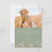 Wildflower Bloom Afstuderen Foto Dank u Bedankkaart (Achterkant)