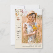 Wildflower Bloom Afstuderen Foto Dank u Kaart (Voorkant)