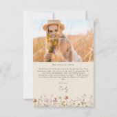 Wildflower Bloom Afstuderen Foto Dank u Kaart (Achterkant)