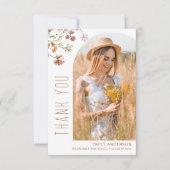 Wildflower Bloom Afstuderen Foto Dank u Kaart (Voorkant)