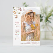 Wildflower Bloom Afstuderen Foto Dank u Kaart (Staand voorkant)