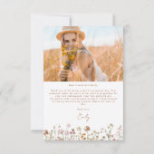 Wildflower Bloom Afstuderen Foto Dank u Kaart (Achterkant)