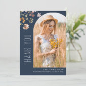 Wildflower Bloom Afstuderen Foto Dank u Kaart (Staand voorkant)