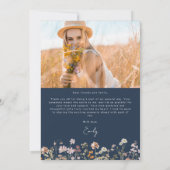 Wildflower Bloom Afstuderen Foto Dank u Kaart (Achterkant)