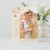 Wildflower Bloom Afstuderen Foto Dank u Kaart (Staand voorkant)